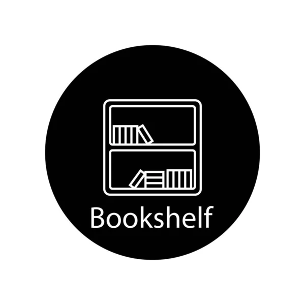 Bookshelf Icon Vector Template Illustration Logo Design — Stock Vector