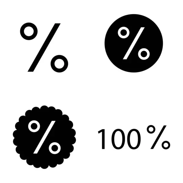 Процент Иконок Векторные Шаблоны Дизайн Логотипа — стоковый вектор
