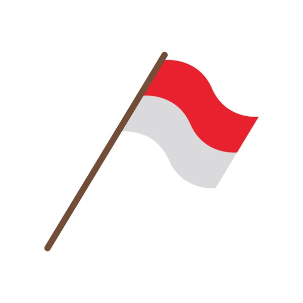 Indonesiano Bandiera Icona Vettoriale Modello Illustrazione Logo Design — Vettoriale Stock