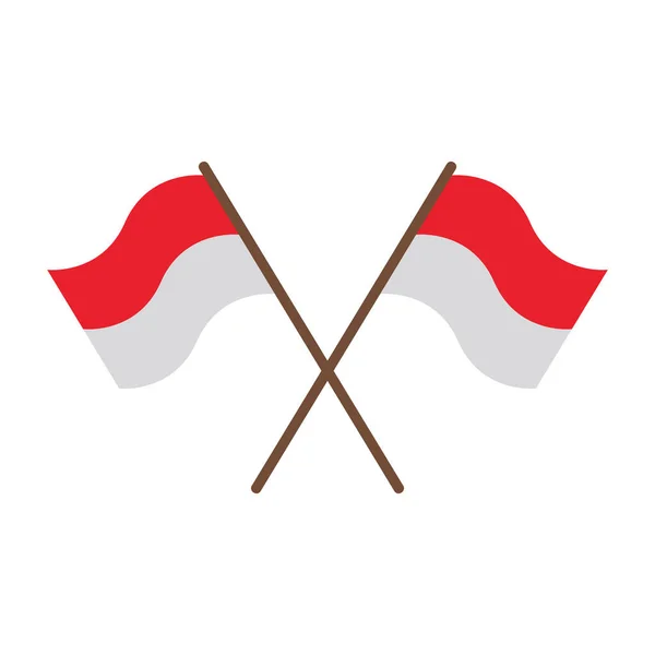 Ícone Bandeira Indonésia Modelo Vetorial Ilustração Logotipo Design —  Vetores de Stock