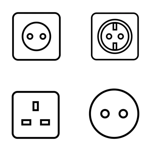 Socket Icône Vectoriel Modèle Illustration Logo Design — Image vectorielle