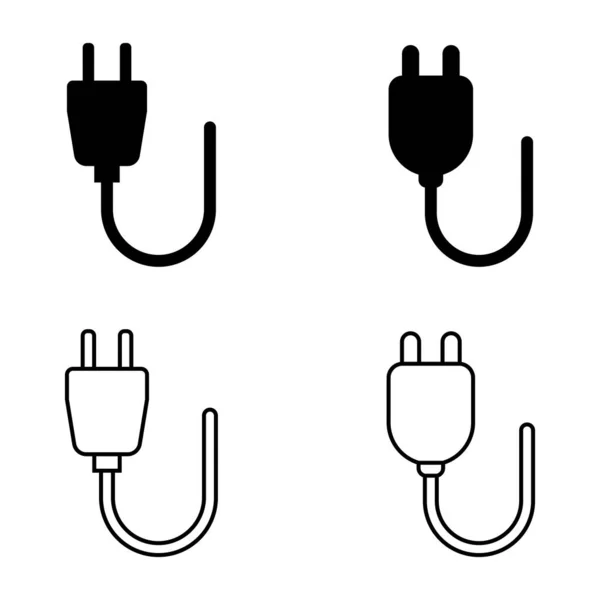 Plug Socket Ícone Vetor Modelo Ilustração Logotipo Design — Vetor de Stock