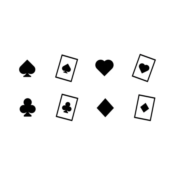 Glücksspiel Karte Symbol Vektor Vorlage Illustration Logo Design — Stockvektor