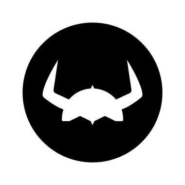 Viking başlığı simgesi vektör şablonu çizim logosu tasarımı