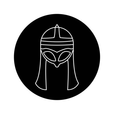 Viking başlığı simgesi vektör şablonu çizim logosu tasarımı