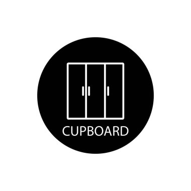 Dolap simgesi vektör şablonu çizim logosu tasarımı