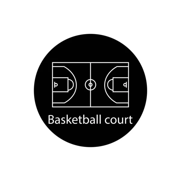 バスケットボールコートアイコンベクトルテンプレートイラストロゴデザイン — ストックベクタ