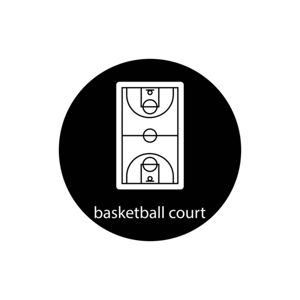 Basketbalveld Pictogram Vector Template Illustratie Logo Ontwerp — Stockvector