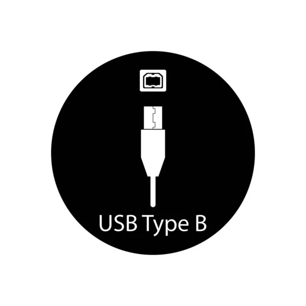 Usb Icon Vector Template Desain Logo Ilustrasi - Stok Vektor