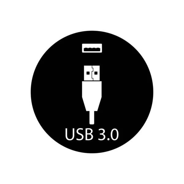 Usb Icon Vector Template Desain Logo Ilustrasi - Stok Vektor