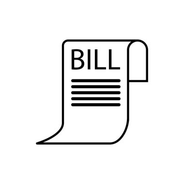 Bill kağıt simgesi vektör şablonu çizim logosu tasarımı