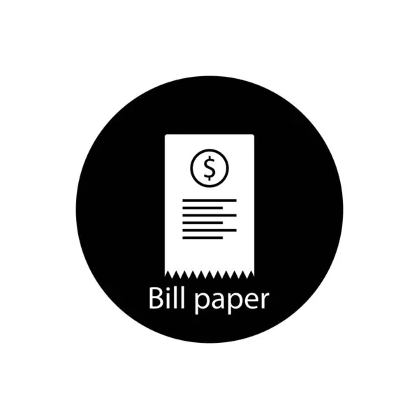 Bill Paper Icon Vector Template Illustration Logo Design — Stock Vector