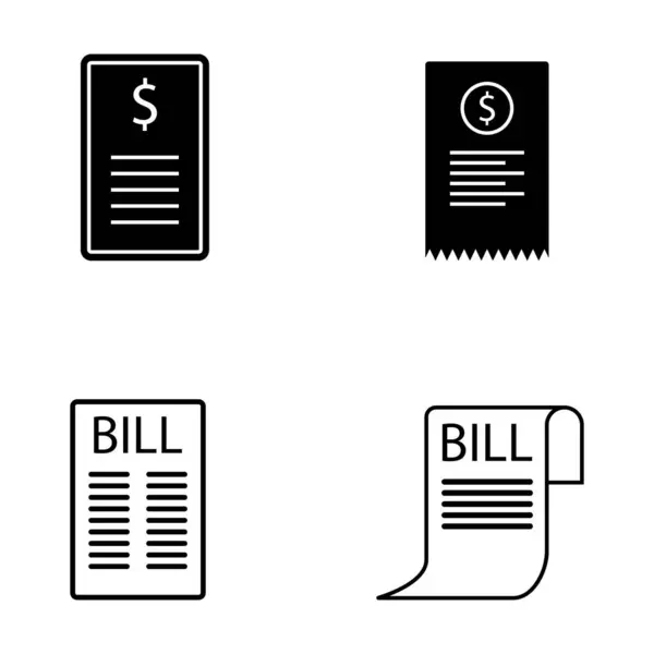 Bill Kağıt Simgesi Vektör Şablonu Çizim Logosu Tasarımı — Stok Vektör