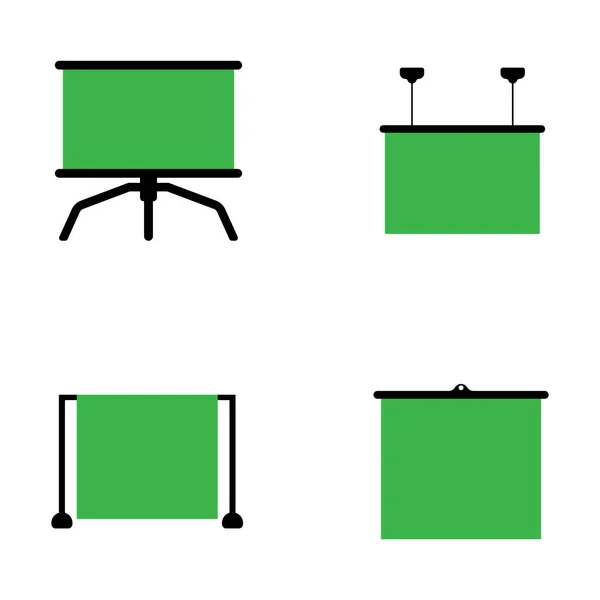 グリーンスクリーンアイコンベクターテンプレートイラストロゴデザイン — ストックベクタ