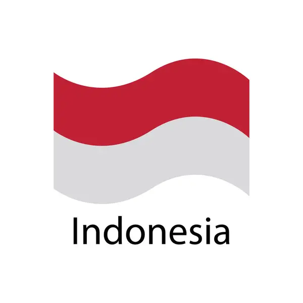 Indonesia Icono Bandera Vector Plantilla Ilustración Logo Diseño — Vector de stock