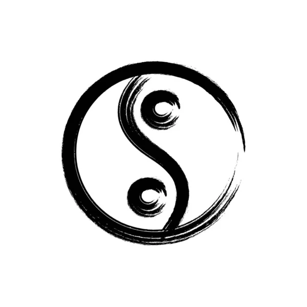 Ying Yang Ikona Wektor Szablon Ilustracja Logo Projekt — Wektor stockowy