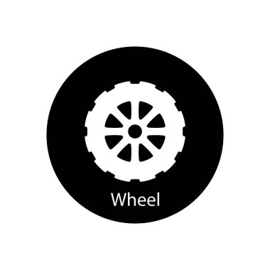Tekerlek simgesi vektör şablonu çizim logosu tasarımı