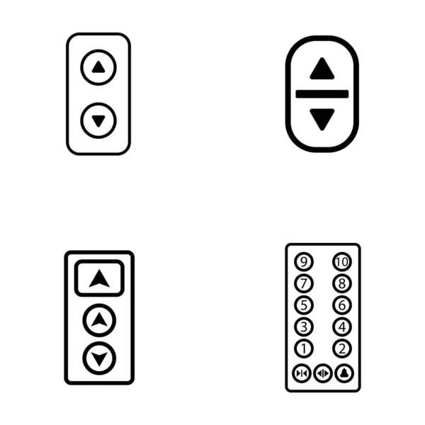 Elevator Button Icon Vector Template Illustration Logo Design — Stock Vector
