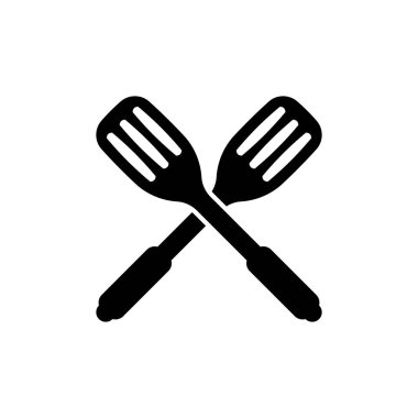 spatula simgesi vektör şablon logo tasarımı