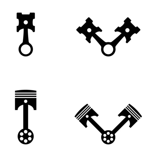 Piston Simgesi Vektör Şablonu Logo Tasarımı — Stok Vektör