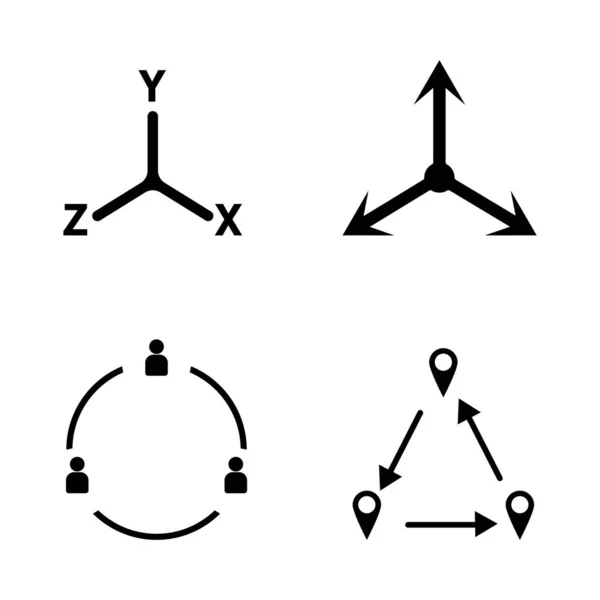 Координировать Дизайн Логотипа Векторного Шаблона Иконки — стоковый вектор