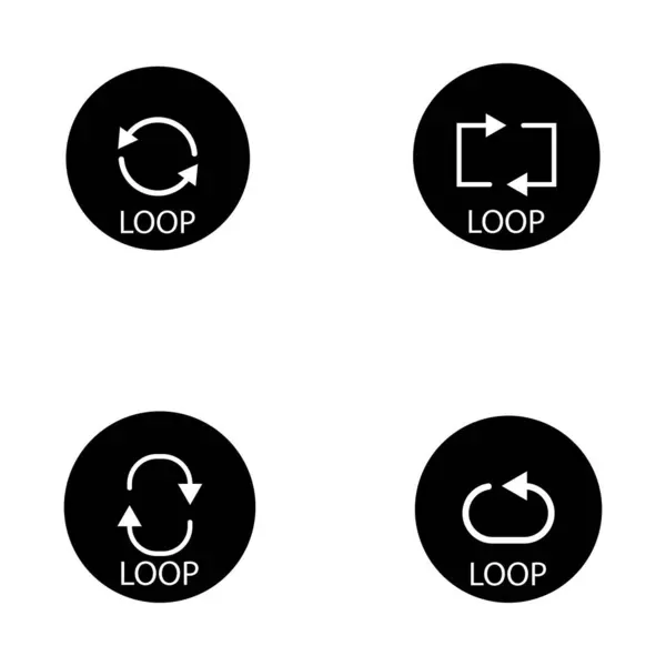 Loop Ícone Vetor Modelo Ilustração Logotipo Design — Vetor de Stock