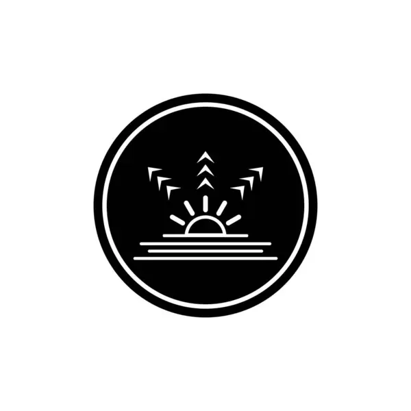 Słońce Wschód Ikona Wektor Szablon Ilustracja Logo Projekt — Wektor stockowy