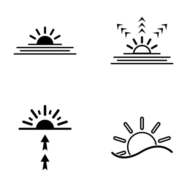 Słońce Wschód Ikona Wektor Szablon Ilustracja Logo Projekt — Wektor stockowy