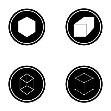 3B kutu simgesi vektör şablonu logo tasarımı