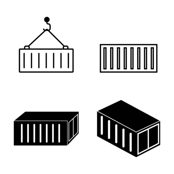 Conteneur Icône Vectoriel Modèle Illustration Logo Conception — Image vectorielle