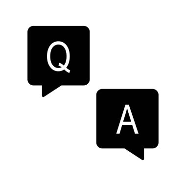 soru ve cevap simge vektör şablon çizim logo tasarımı
