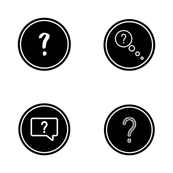 Soru Simgesi Vektör Şablonu Çizim Logosu Tasarımı — Stok Vektör