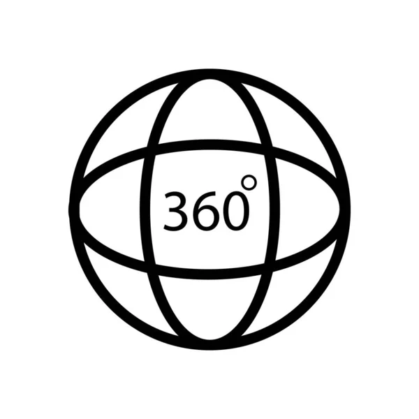 360 Fokos Ikon Vektor Sablon Illusztráció Logó Tervezés — Stock Vector