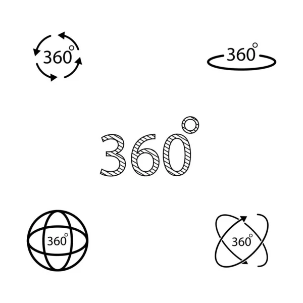 360 Stupňová Ikona Vektorová Šablona Ilustrační Logo Design — Stockový vektor