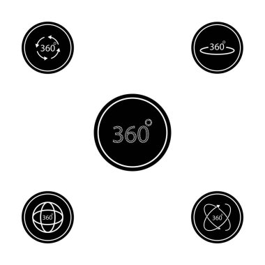 360 derece simge vektör şablon logo tasarımı