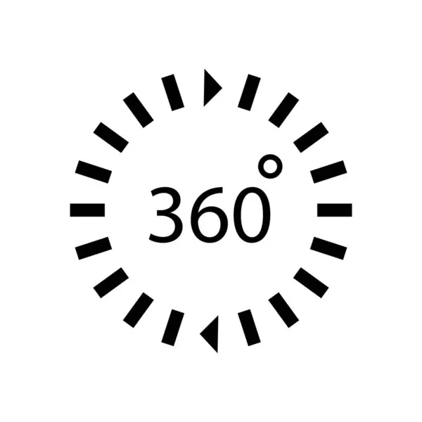 360 Градусів Піктограма Векторний Шаблон Ілюстрація Логотип Дизайн — стоковий вектор