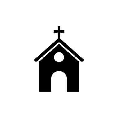 Kilise simgesi vektör şablonu illüstrasyon logo tasarımı