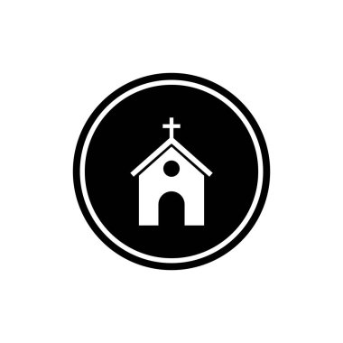 Kilise simgesi vektör şablonu illüstrasyon logo tasarımı