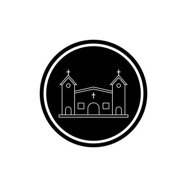 Kilise simgesi vektör şablonu illüstrasyon logo tasarımı