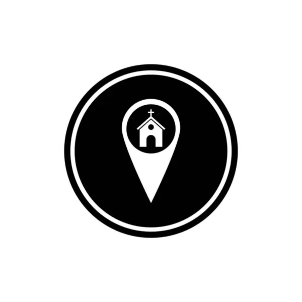 Igreja Ícone Vetor Modelo Ilustração Logotipo Design —  Vetores de Stock
