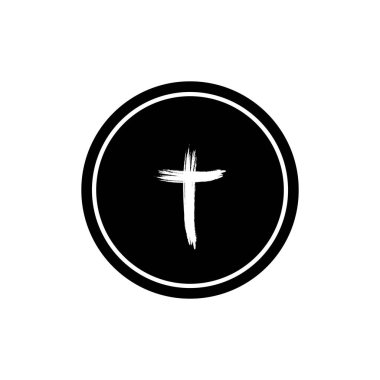 Hristiyan çapraz ikon vektör şablonu çizim logosu tasarımı