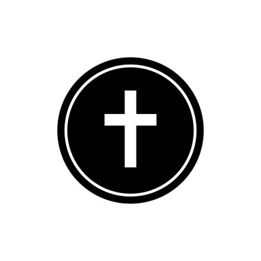 Hristiyan çapraz ikon vektör şablonu çizim logosu tasarımı