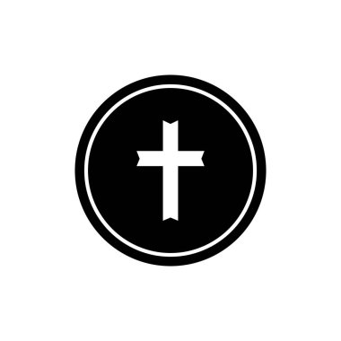 Hristiyan çapraz ikon vektör şablonu çizim logosu tasarımı
