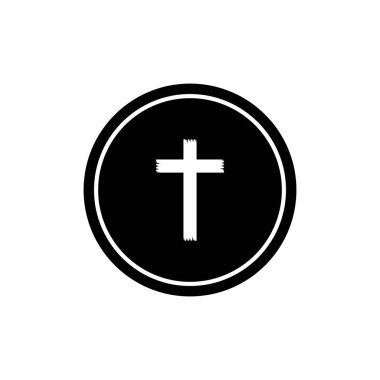 Hristiyan çapraz ikon vektör şablonu çizim logosu tasarımı