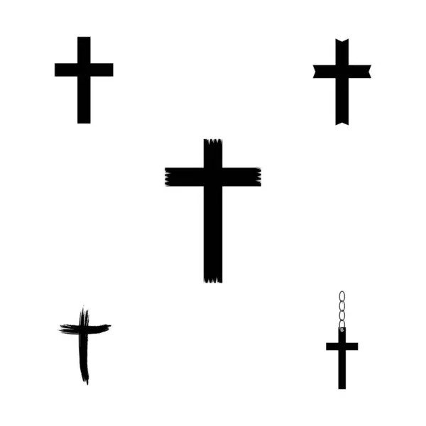 Christian Krzyż Ikona Wektor Szablon Ilustracja Logo Projekt — Wektor stockowy