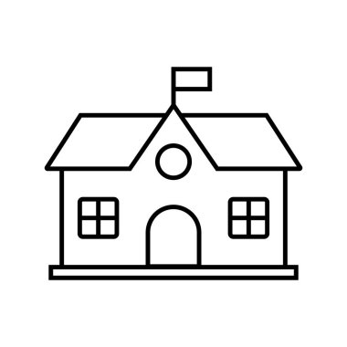 okul simgesi vektör şablonu çizim logosu tasarımı