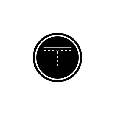 Yol simgesi vektör şablonu illüstrasyon logo tasarımı