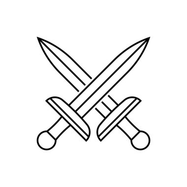 kılıç simgesi vektör şablonu illüstrasyon logo tasarımı