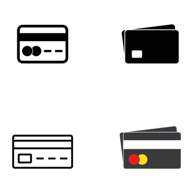 Kredi kartı simgesi vektör şablonu logo tasarımı