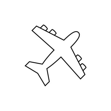 Uçak simgesi vektör şablonu çizim logosu tasarımı